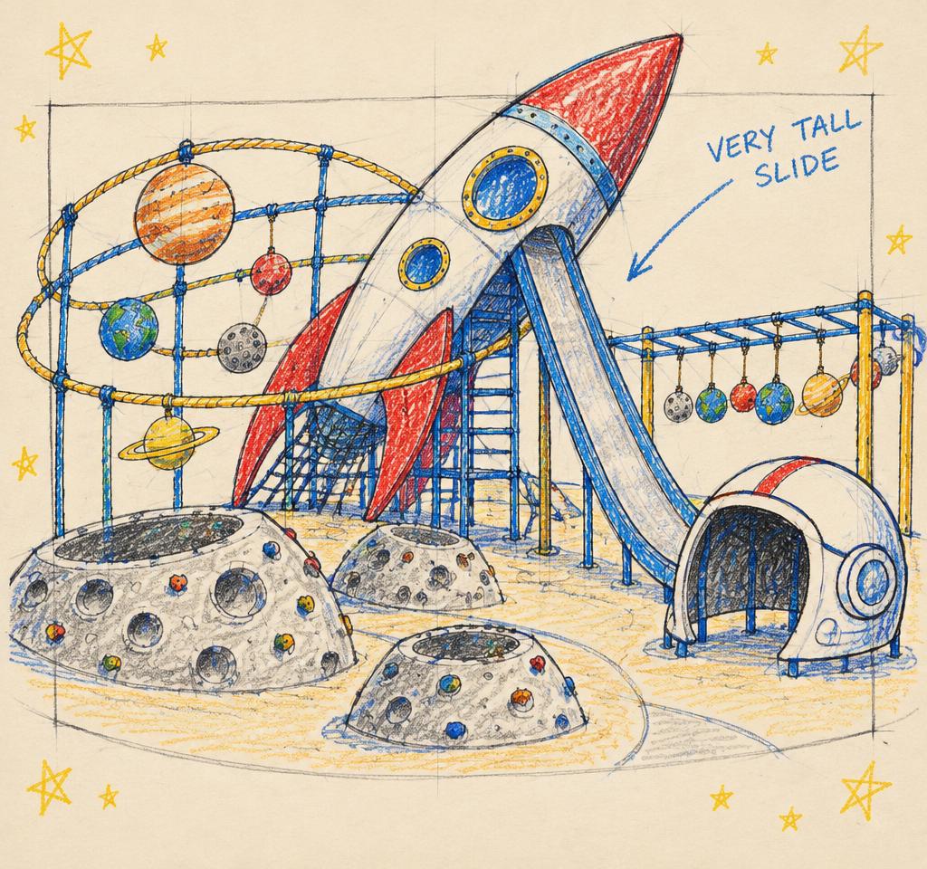 Concept sketch for The Moonshot in City
